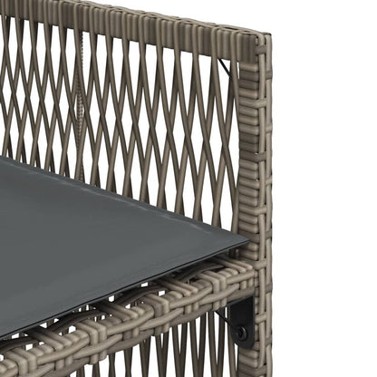Tuinstoelen 4 st met kussens poly rattan grijs
