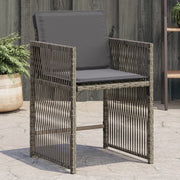 Tuinstoelen 4 st poly rattan grijs met kussens