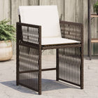 Garden chairs 4 pcs with cushions poly rattan brown