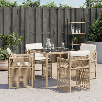 Tuinstoelen Met Kussens Poly Rattan Beige