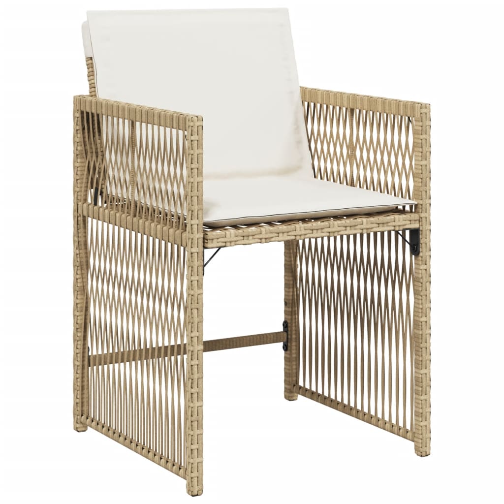 Tuinstoelen Met Kussens Poly Rattan Beige