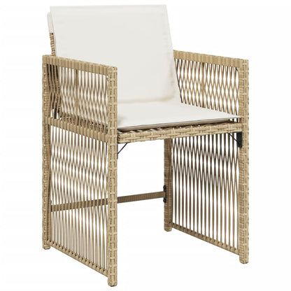 Tuinstoelen Met Kussens Poly Rattan Beige