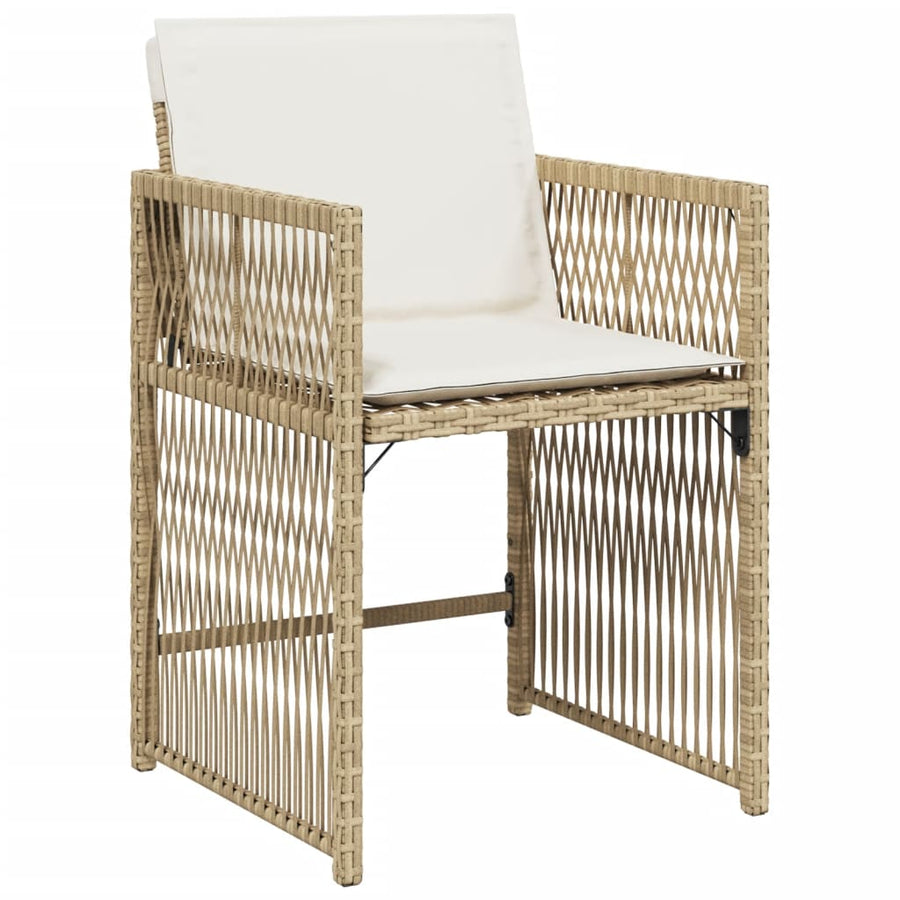 Tuinstoelen Met Kussens Poly Rattan Beige
