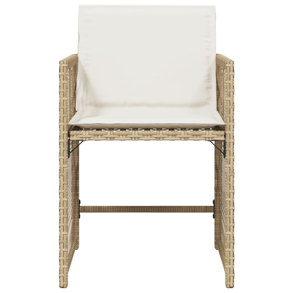 Tuinstoelen Met Kussens Poly Rattan Beige