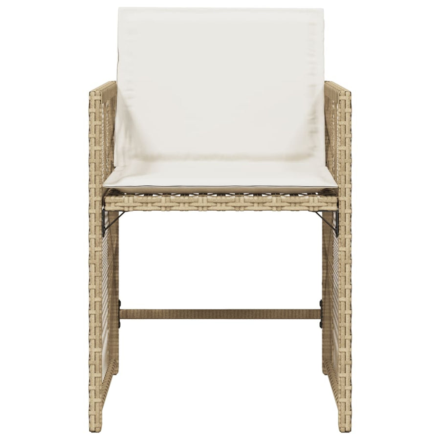 Tuinstoelen Met Kussens Poly Rattan Beige