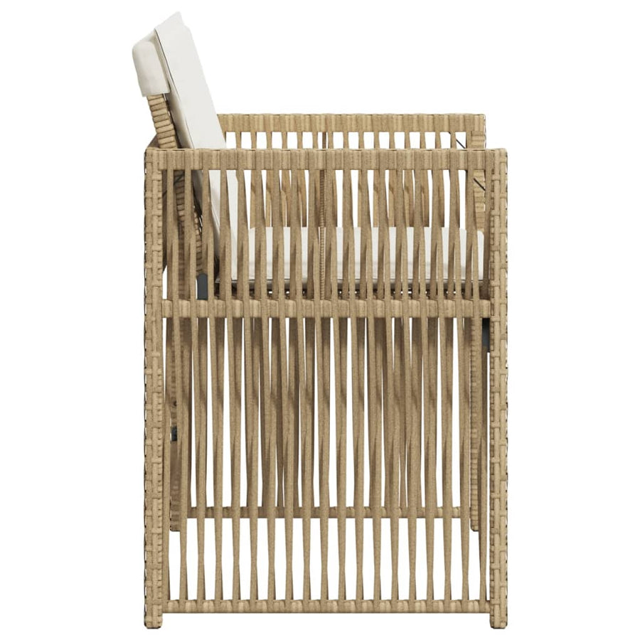 Tuinstoelen Met Kussens Poly Rattan Beige