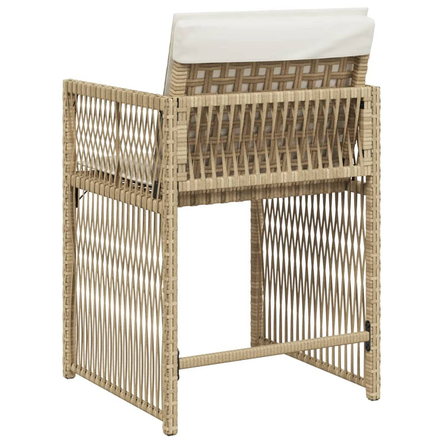 Tuinstoelen Met Kussens Poly Rattan Beige