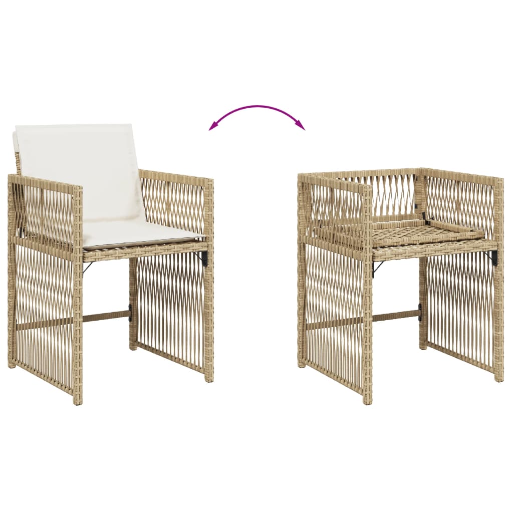 Tuinstoelen Met Kussens Poly Rattan Beige