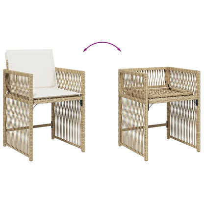 Tuinstoelen Met Kussens Poly Rattan Beige