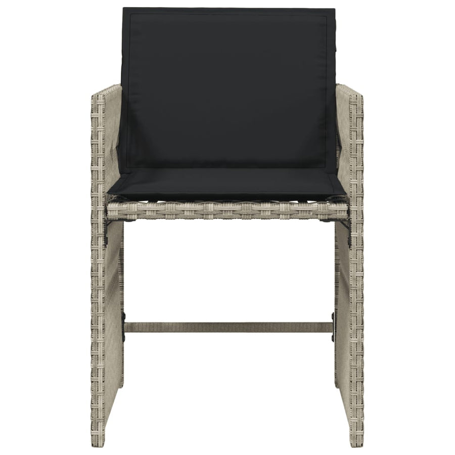 Tuinstoelen 4 st met kussens poly rattan lichtgrijs