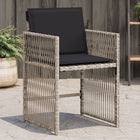 Garden chairs 4 pcs with cushions poly rattan light grey