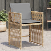 Tuinstoelen 4 stuks poly rattan gemengd beige