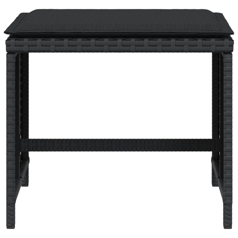 Tuinkrukken Met Kussens 1X1X36 Cm Poly Rattan Zwart
