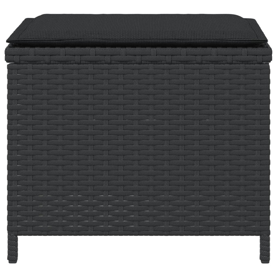 Tuinkrukken Met Kussens 1X1X36 Cm Poly Rattan Zwart