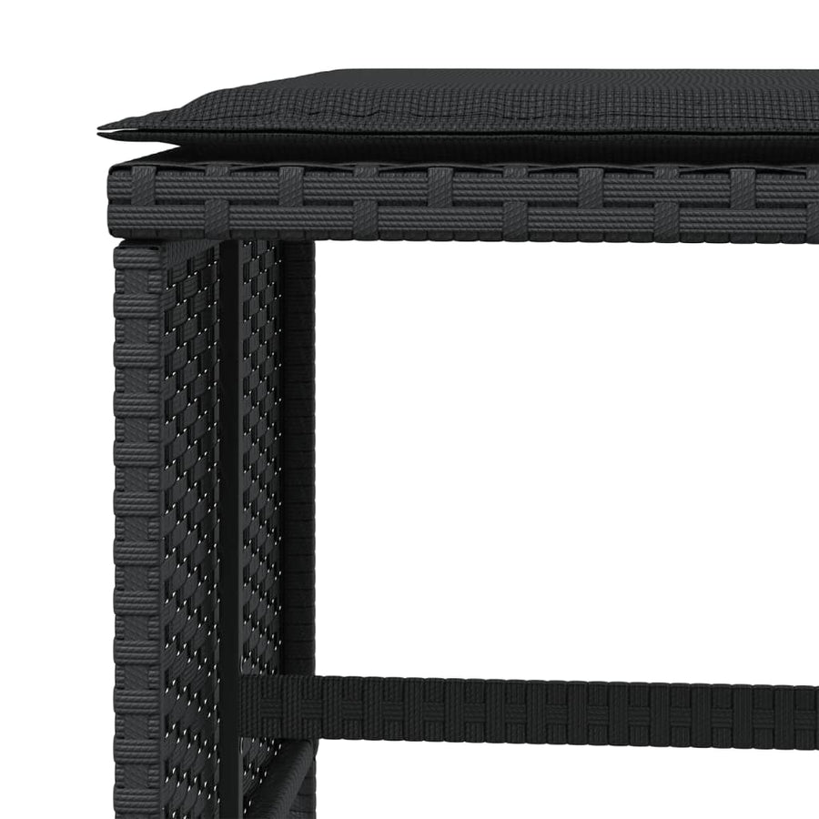 Tuinkrukken Met Kussens 1X1X36 Cm Poly Rattan Zwart