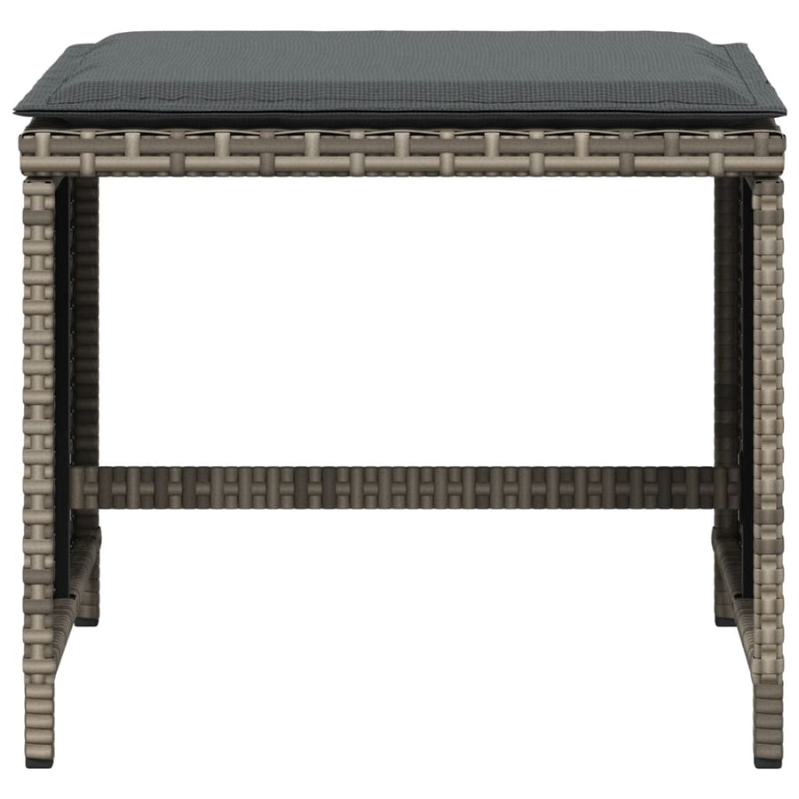 Tuinkrukken Met Kussens 1X1X36 Cm Poly Rattan Grijs