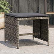Tuinkruk 41x41x36 cm poly rattan grijs met kussen