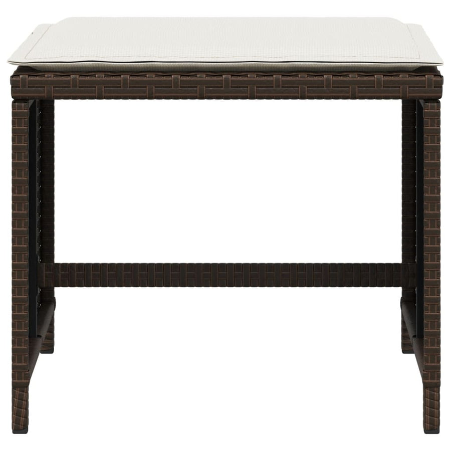 Tuinkrukken Met Kussens 1X1X36 Cm Poly Rattan Bruin en crème