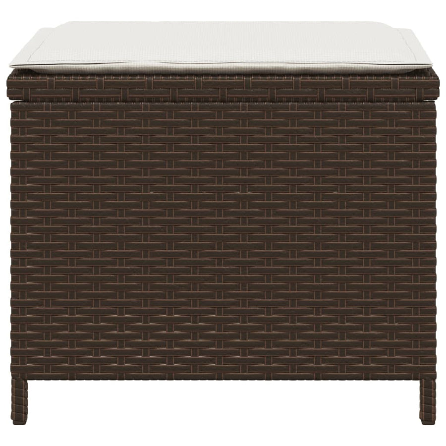 Tuinkrukken Met Kussens 1X1X36 Cm Poly Rattan Bruin en crème