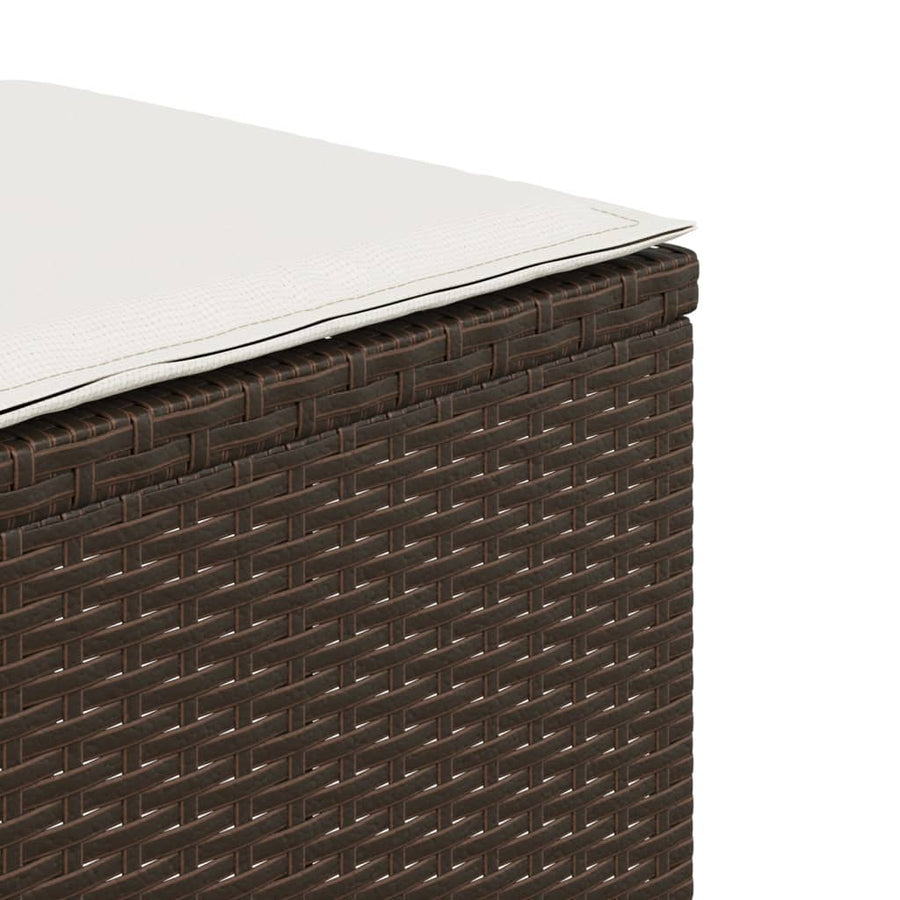 Tuinkrukken Met Kussens 1X1X36 Cm Poly Rattan Bruin en crème