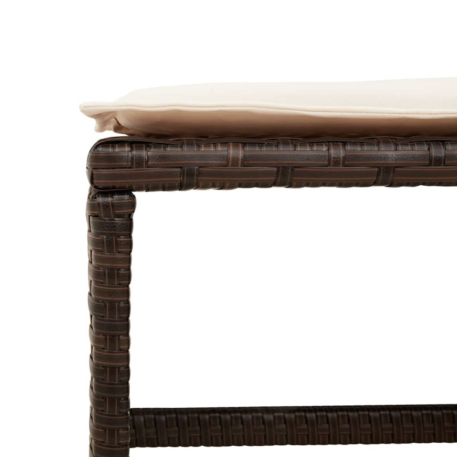 Tuinkrukken Met Kussens 1X1X36 Cm Poly Rattan Bruin en crème