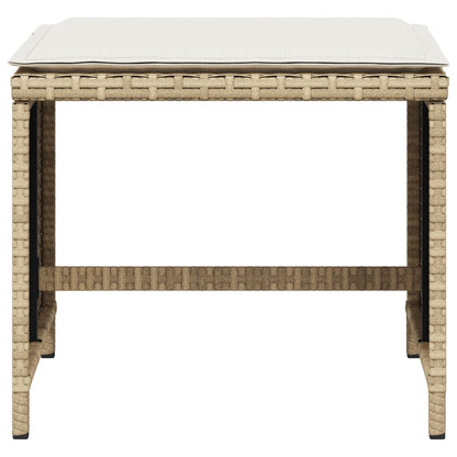 Tuinkrukken Met Kussens 1X1X36 Cm Poly Rattan Beige beige and cream