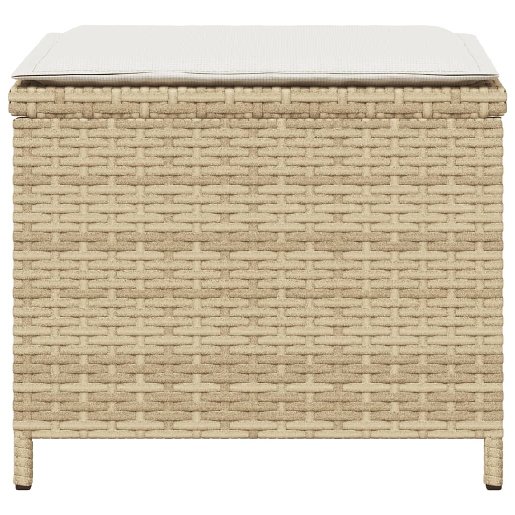 Tuinkrukken Met Kussens 1X1X36 Cm Poly Rattan Beige beige and cream