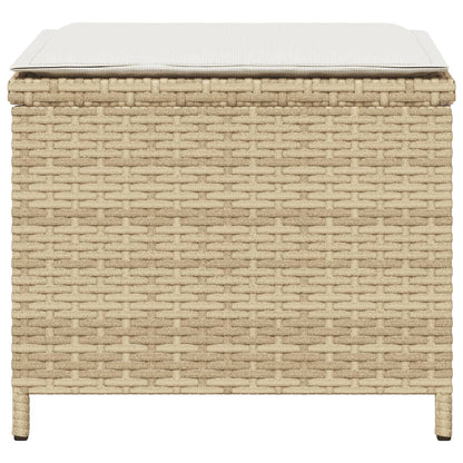 Tuinkrukken Met Kussens 1X1X36 Cm Poly Rattan Beige beige and cream