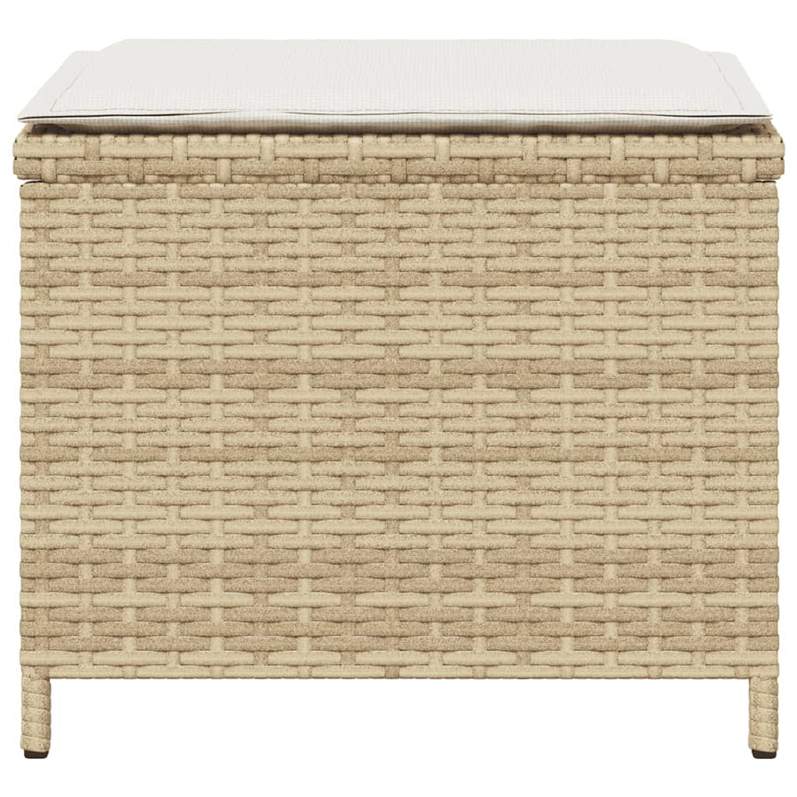 Tuinkrukken Met Kussens 1X1X36 Cm Poly Rattan Beige beige and cream