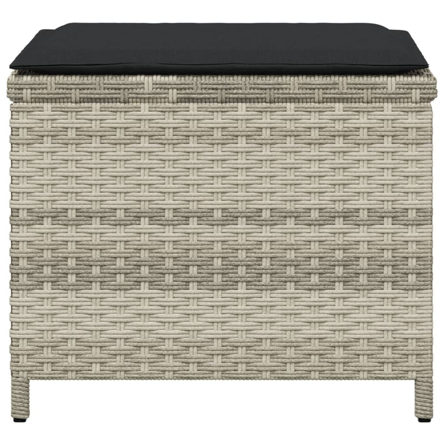 Tuinkrukken Met Kussens 1X1X36 Cm Poly Rattan Lichtgrijs