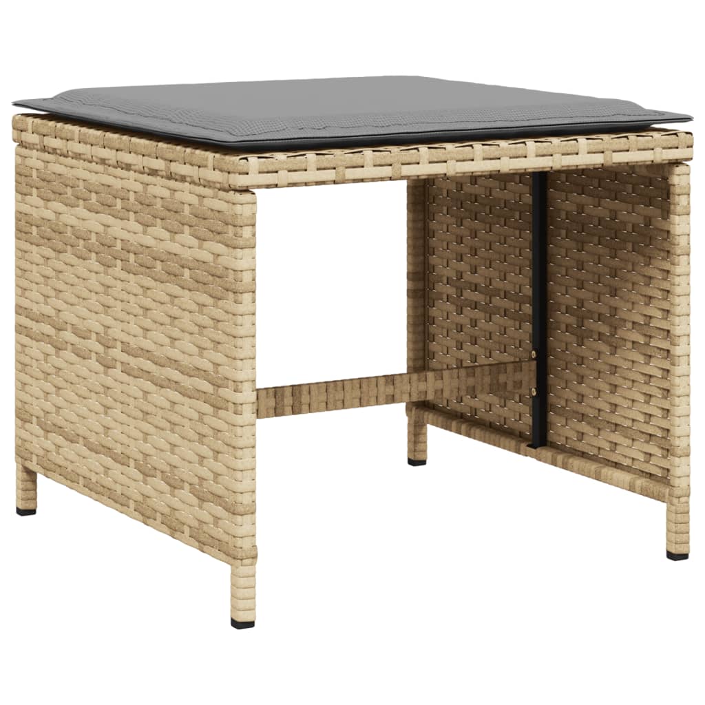 Tuinkrukken 4 St Met Kussens 41X41X36 Cm Poly Rattan Beige