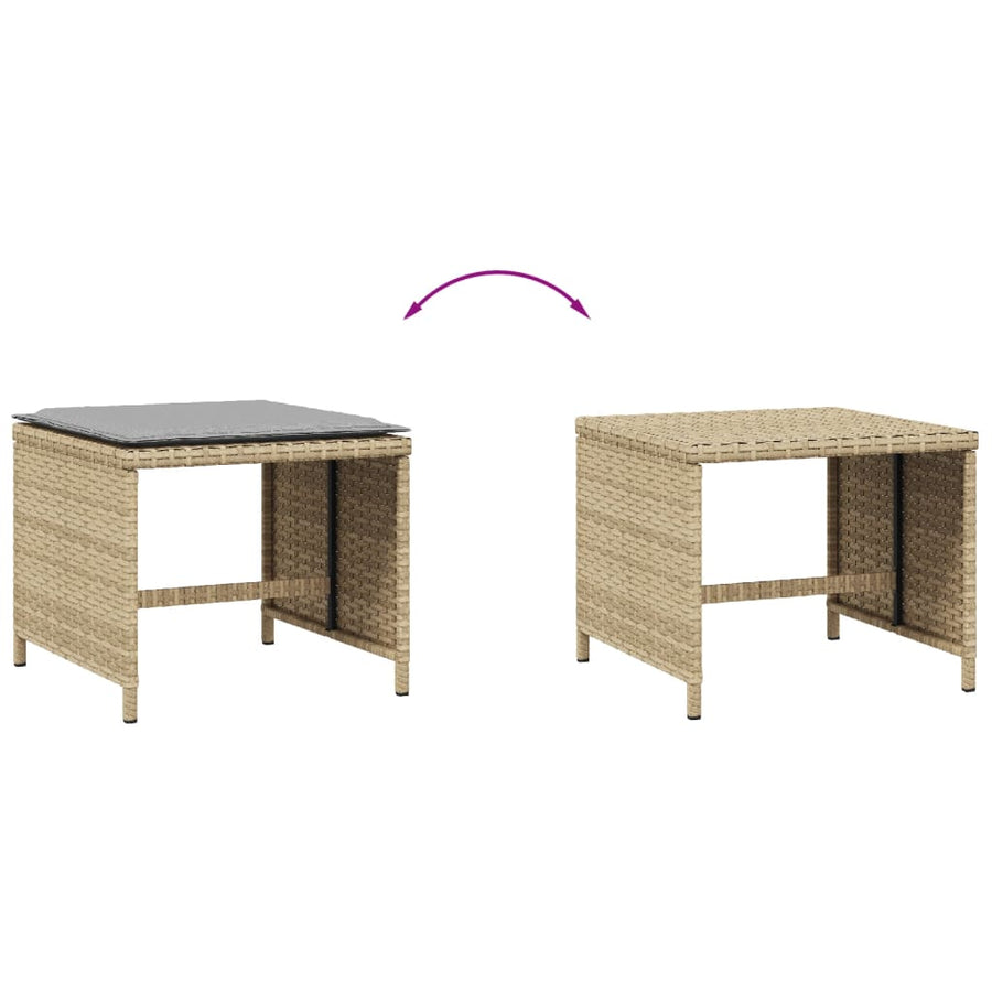 Tuinkrukken 4 St Met Kussens 41X41X36 Cm Poly Rattan Beige