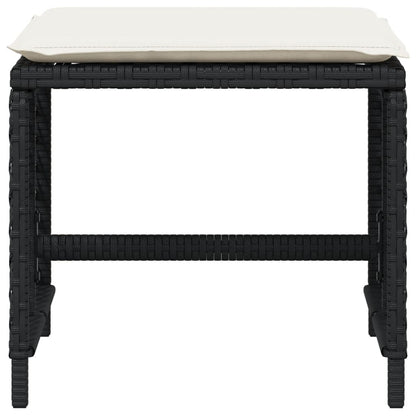 Tuinkrukken 4 st met kussens 41x41x36 cm poly rattan zwart
