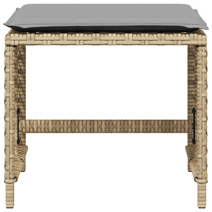 Tuinkrukken 4 st kussens 41x41x36 cm poly rattan gemengd beige
