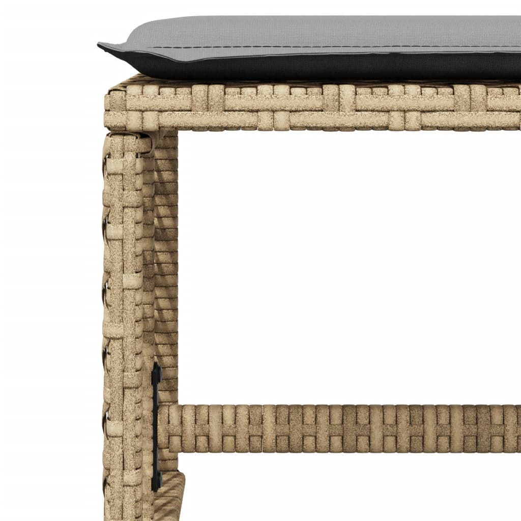 Tuinkrukken 4 st kussens 41x41x36 cm poly rattan gemengd beige