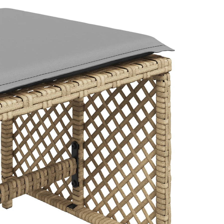 Tuinkrukken 4 st kussens 41x41x36 cm poly rattan gemengd beige