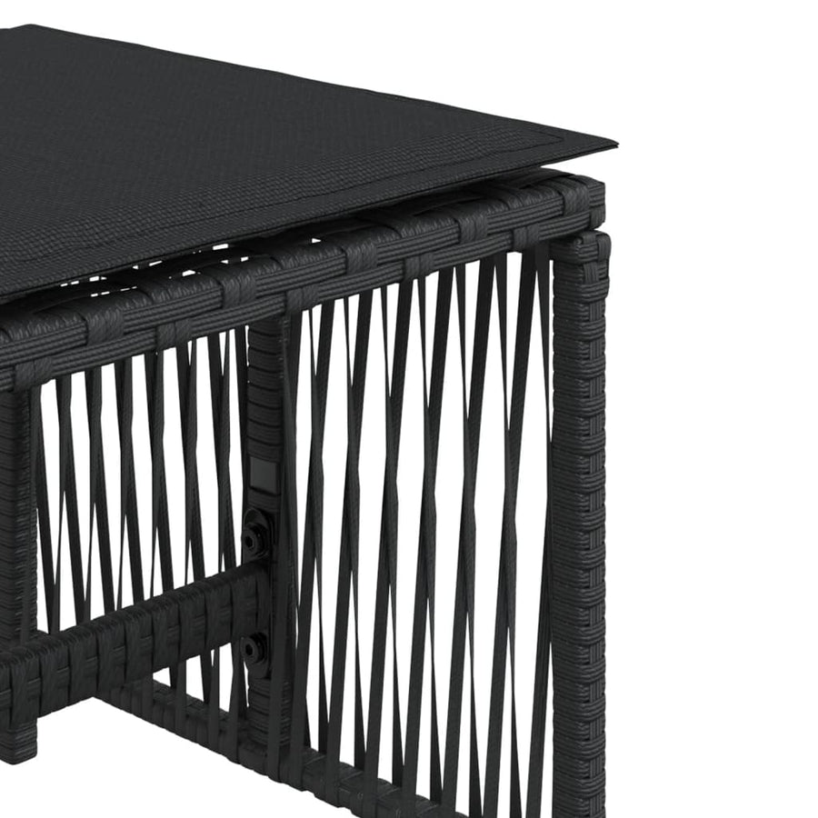 Tuinkrukken 4 st met kussens 41x41x36 cm poly rattan zwart