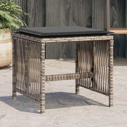 Tuinkrukken 4 stuks 41x41x36 cm poly rattan grijs met kussens