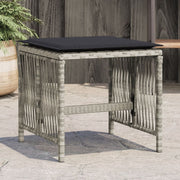 Tuinkruk 41x41x36 cm poly rattan lichtgrijs met kussen