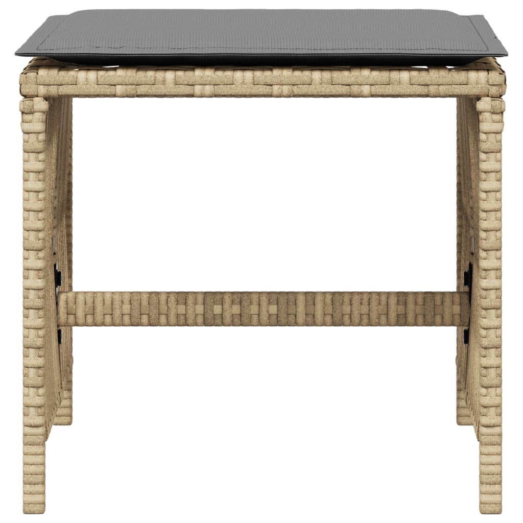 Tuinkrukken 4 st kussens 41x41x36 cm poly rattan gemengd beige