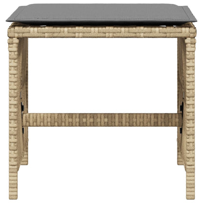 Tuinkrukken 4 st kussens 41x41x36 cm poly rattan gemengd beige