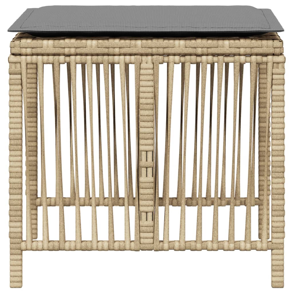 Tuinkrukken 4 st kussens 41x41x36 cm poly rattan gemengd beige