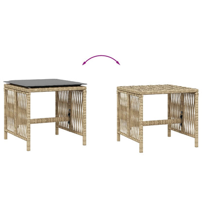 Tuinkrukken 4 st kussens 41x41x36 cm poly rattan gemengd beige