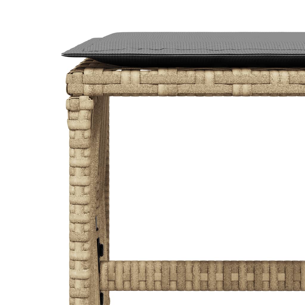 Tuinkrukken 4 st kussens 41x41x36 cm poly rattan gemengd beige