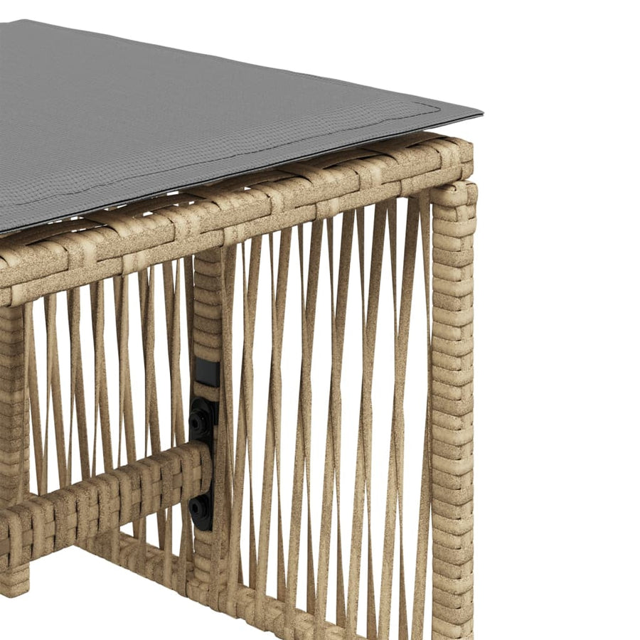 Tuinkrukken 4 st kussens 41x41x36 cm poly rattan gemengd beige