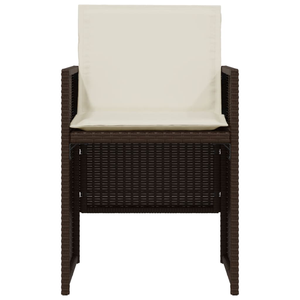 3-Delige Bistroset Met Kussens Poly Rattan Bruin
