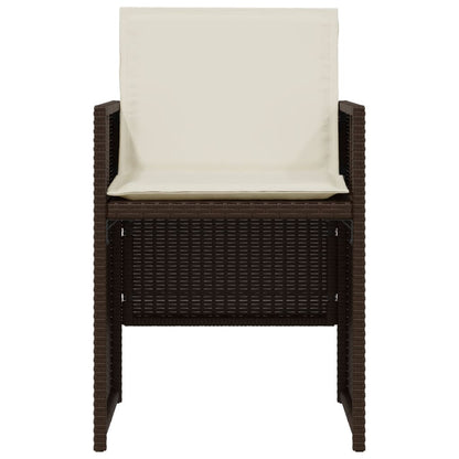 3-Delige Bistroset Met Kussens Poly Rattan Bruin