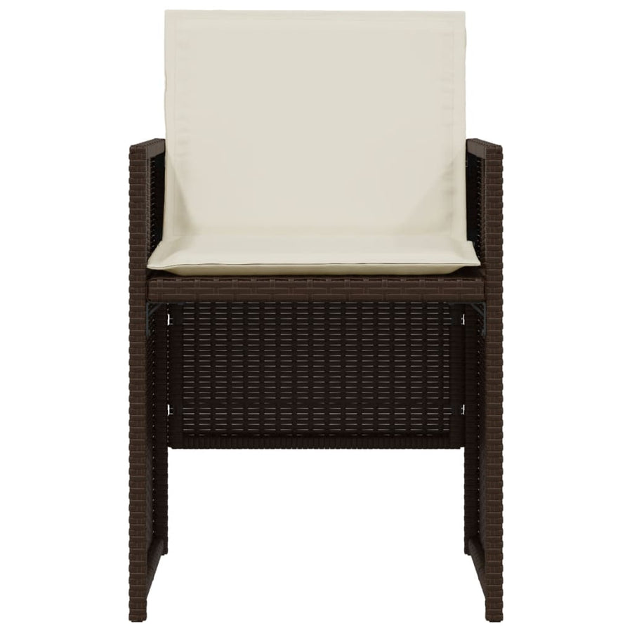 3-Delige Bistroset Met Kussens Poly Rattan Bruin