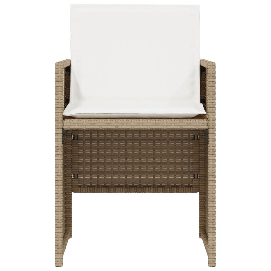 3-Delige Bistroset Met Kussens Poly Rattan Beige