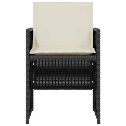 3-Delige Bistroset Met Kussens Poly Rattan Zwart
